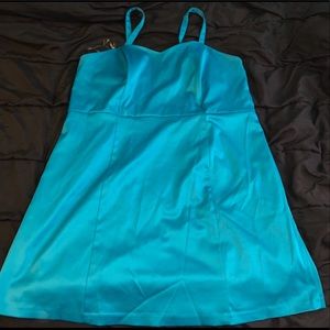 Blue heart shape sexy dress